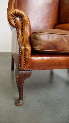 Wing Chairs in Sheepskin Leather, Set of 2-HPP-2033005