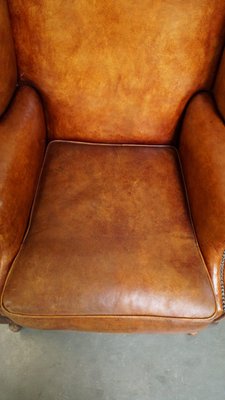 Wing Chairs in Sheepskin Leather, Set of 2-HPP-2033005