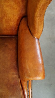 Wing Chairs in Sheepskin Leather, Set of 2-HPP-2033005