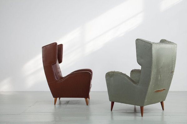 Wingback Chairs by Melchiorre Bega, Italy, 1950s, Set of 2-AA-1220754