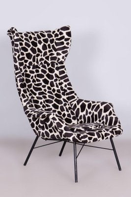 Wingchair with mitation Giraffe Fur from Miroslav Navratil, Czechia, 1950s-WHY-1722010