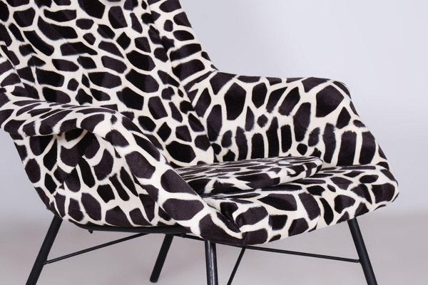 Wingchair with mitation Giraffe Fur from Miroslav Navratil, Czechia, 1950s-WHY-1722010