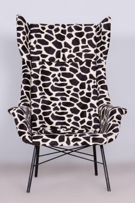 Wingchair with mitation Giraffe Fur from Miroslav Navratil, Czechia, 1950s-WHY-1722010