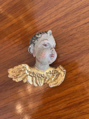 Winged Angel Head in Wood-SEI-1764597