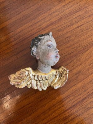 Winged Angel Head in Wood-SEI-1764597