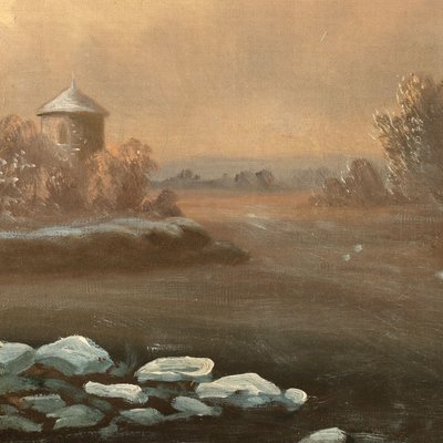 Winter Landscape, Oil on Canvas, 19th Century-VMM-2033304