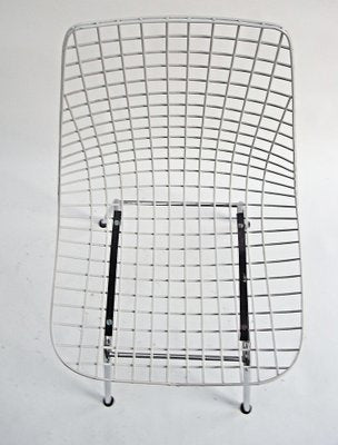 Wire Chairs in Chrome and White Steel Mesh, Set of 4-EP-1778047