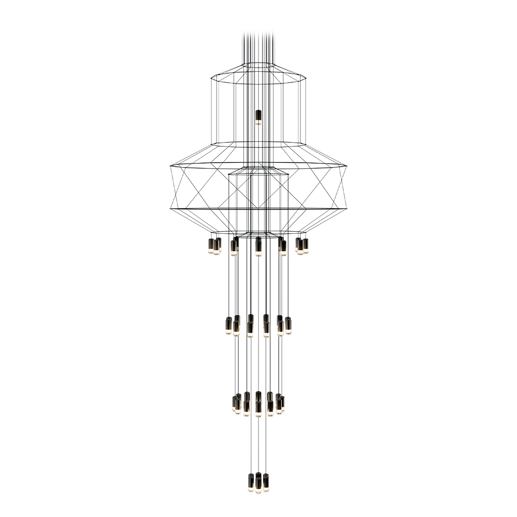Wireflow Chandelier 0375 - Led Dimmable Pendant Lamp by Vibia – TRDST