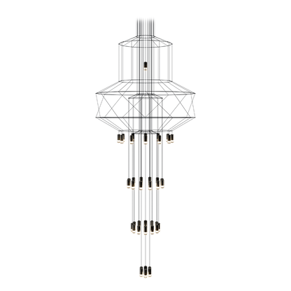Wireflow Chandelier 0375 - Led Dimmable Pendant Lamp by Vibia