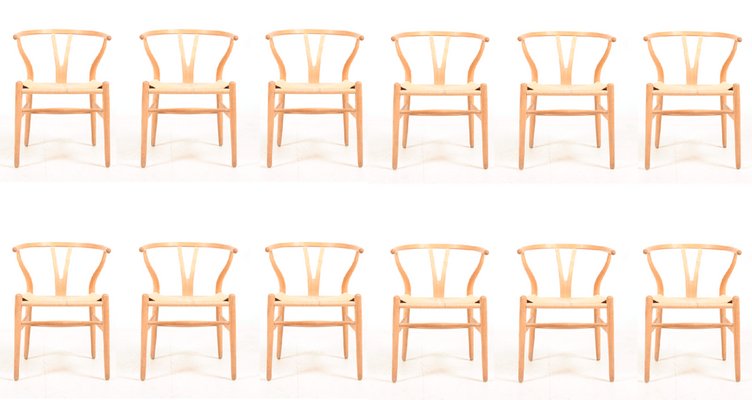 Wishbone Chairs in Patinated Oak by Hans Wegner for Carl Hansen & Søn, 1960s, Set of 12-FK-1048810