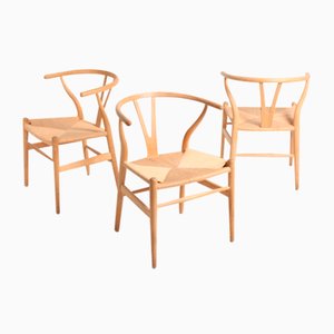 Wishbone Chairs in Patinated Oak by Hans Wegner for Carl Hansen & Søn, 1960s, Set of 4-FK-1048811