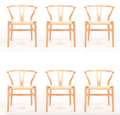 Wishbone Chairs in Patinated Oak by Hans Wegner for Carl Hansen & Søn, 1960s, Set of 6-FK-1048809