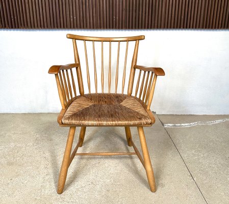 WKS 7 Armchair with Wickerwork Seat by Arno Lambrecht for Wk Möbel, Germany, 1950s-JP-1779460