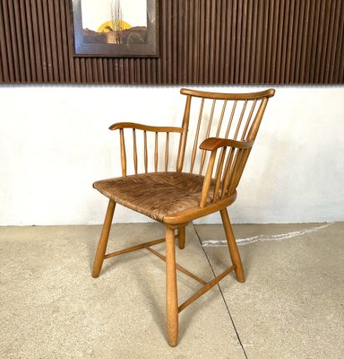 WKS 7 Armchair with Wickerwork Seat by Arno Lambrecht for Wk Möbel, Germany, 1950s-JP-1779460