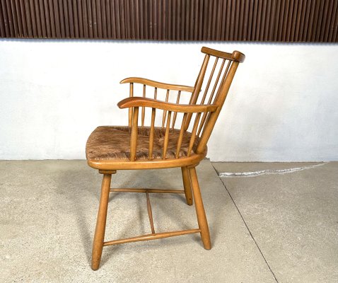 WKS 7 Armchair with Wickerwork Seat by Arno Lambrecht for Wk Möbel, Germany, 1950s-JP-1779460