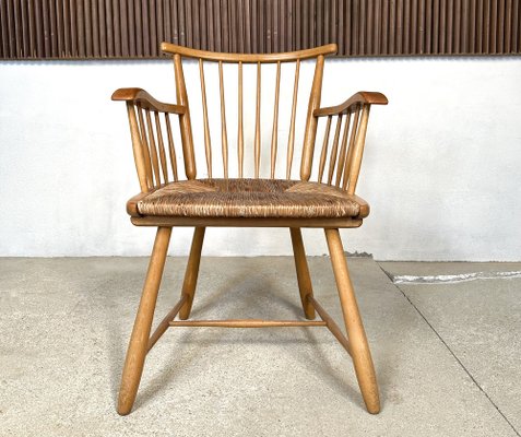 WKS 7 Armchair with Wickerwork Seat by Arno Lambrecht for Wk Möbel, Germany, 1950s-JP-1779460