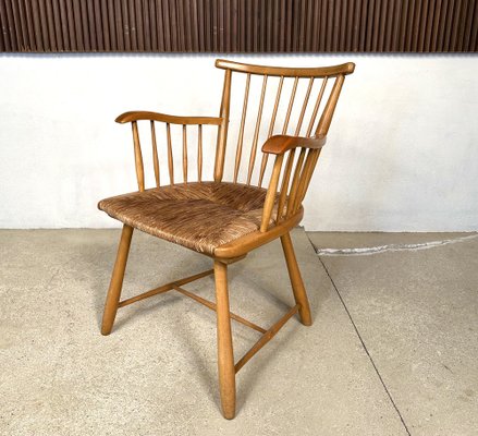 WKS 7 Armchair with Wickerwork Seat by Arno Lambrecht for Wk Möbel, Germany, 1950s-JP-1779460