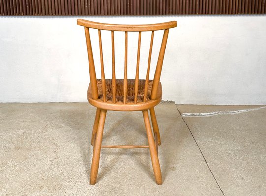 WKS Side Chair with Wickerwork Seat by Arno Lambrecht for Wk Möbel, Germany, 1950s-JP-1778631