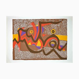 Wladimiro Tulli, Brown Composition, Original Colored Screenprint, 1970s-ZCI-972057