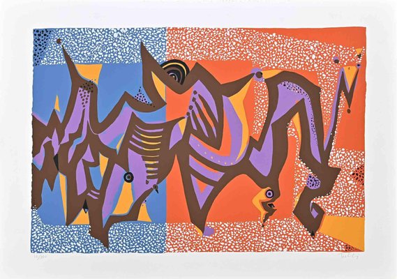 Wladimiro Tulli, Carnivalesque Composition, Screen Print, 1970s-ZCI-1437096