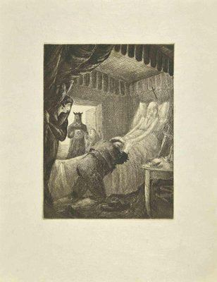 Wladyslaw Jahl, Don Quixote on his Deathbed, Etching and Drypoint, 1951-ZCI-2029331