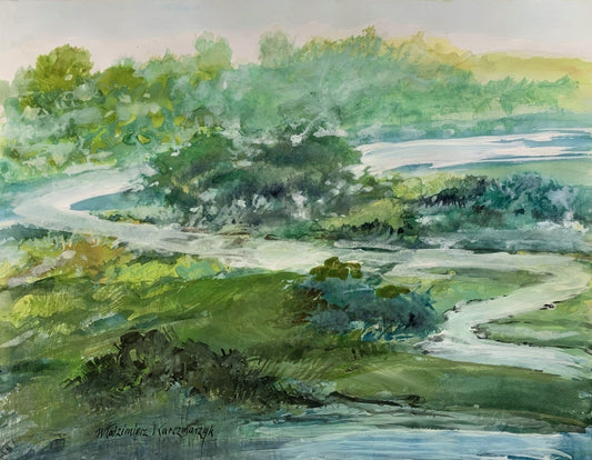 Włodzimierz Karczmarzyk, A Meandered River, 2007, Watercolor