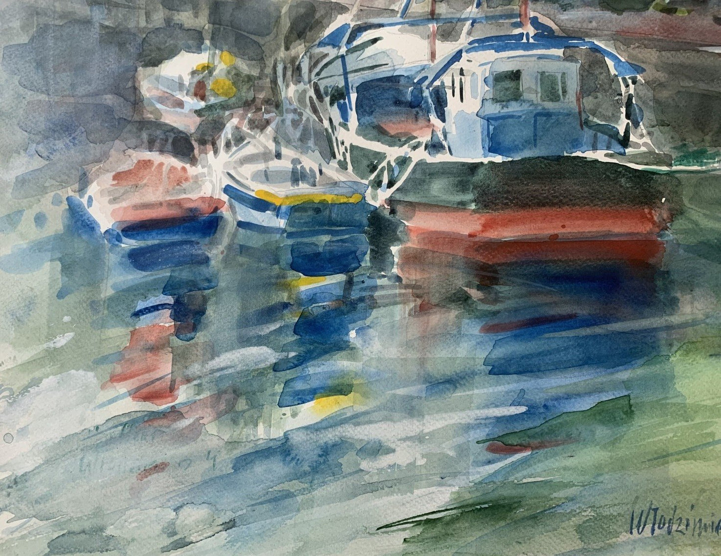 Włodzimierz Karczmarzyk, Honfleur (France), 2000, Watercolor