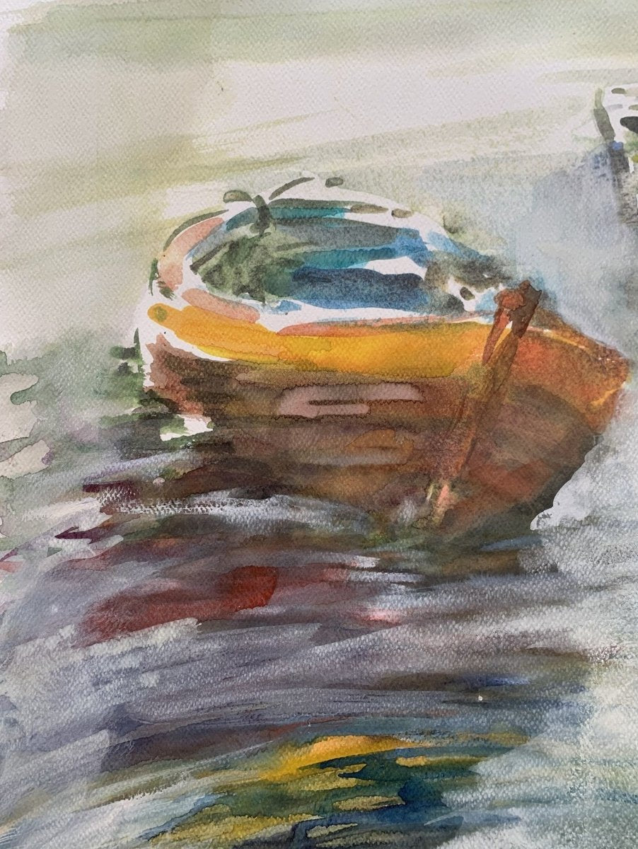 Włodzimierz Karczmarzyk, Jastarnia, Local Boats, 2010, Watercolor