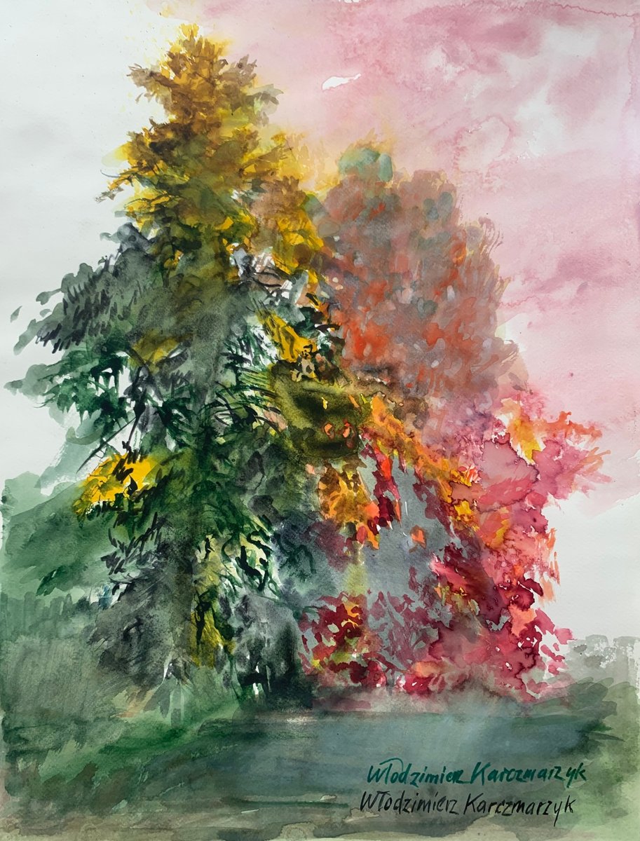 Włodzimierz Karczmarzyk, Neighbouring Autumn, Watercolor on Paper