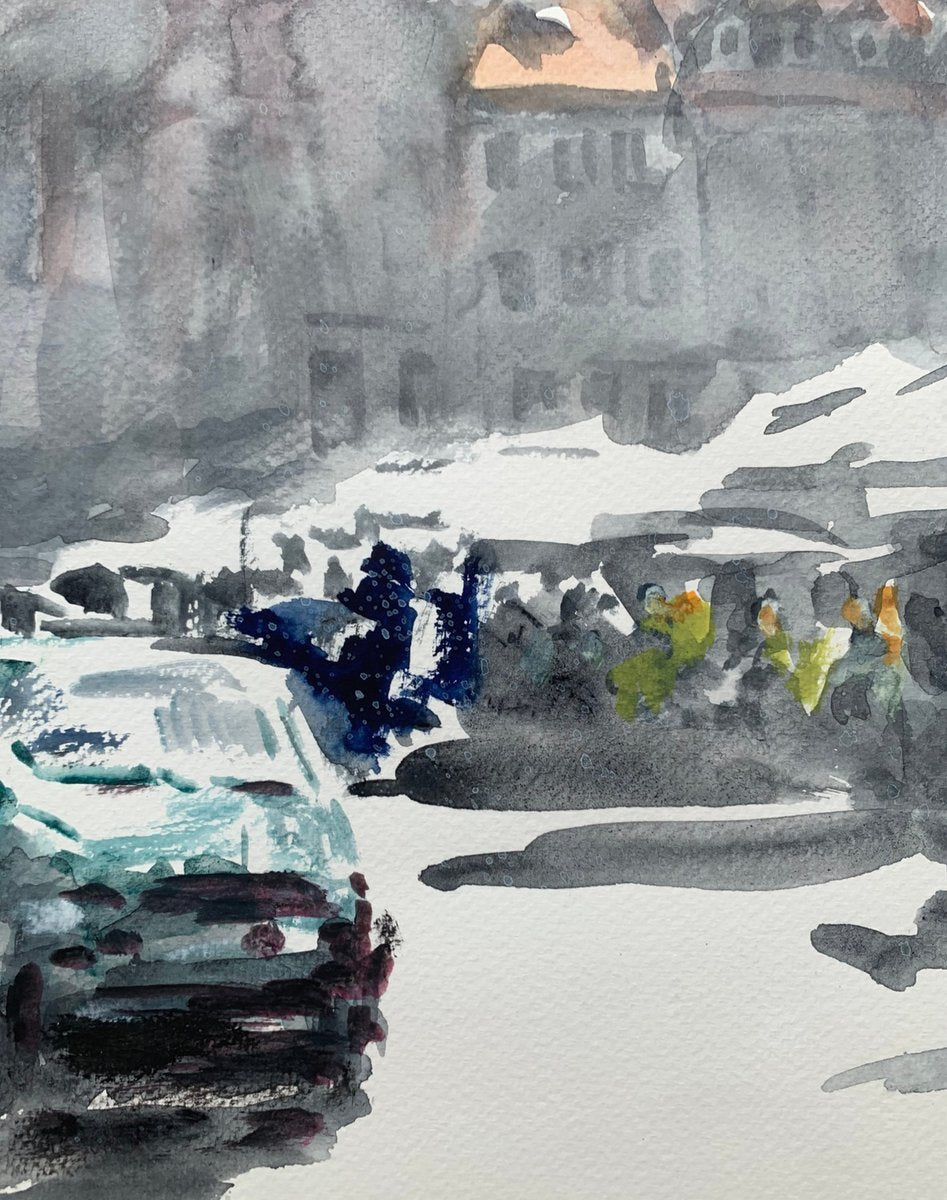 Włodzimierz Karczmarzyk, Warsaw: The Old Town Square, Watercolor on Paper, 2011