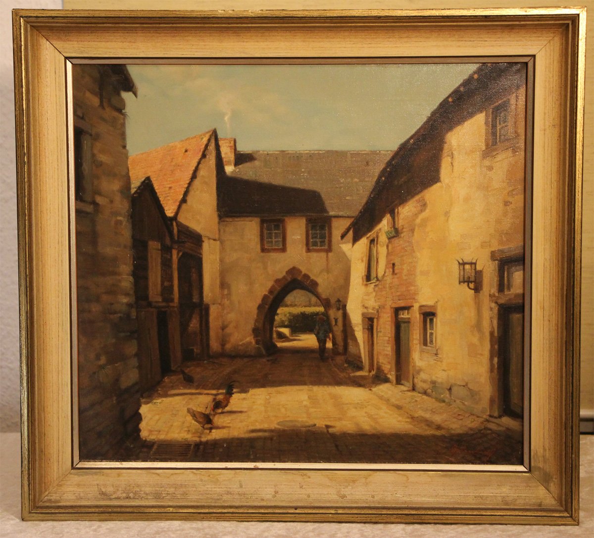 Wolfgang Grünberg, North Gate in Kronenburg, Mid-20th Century, Oil on Canvas, Framed