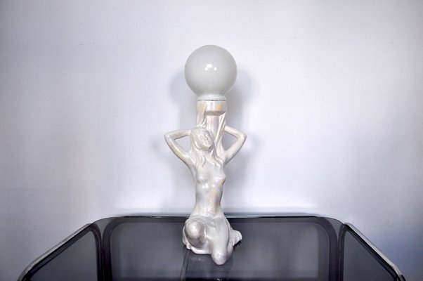 Woman Ceramic Lamp, France, 1970s-EJE-885174