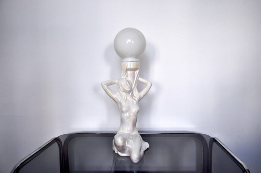 Woman Ceramic Lamp, France, 1970s