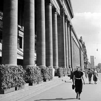 Woman Coming Along the Koenigsbau Palace, Stuttgart Germany, 1935-DYV-988161