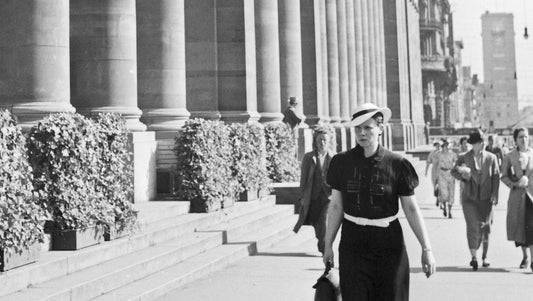 Woman Coming Along the Koenigsbau Palace, Stuttgart Germany, 1935