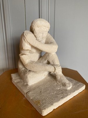 Woman Crouching Sculpture, 1970s, Concrete-QKG-1368347