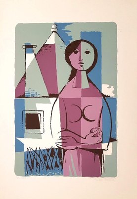 Woman from Apulia with Trullo - Original Lithograph by Pippi Starace - 1960s 1960s-ZCI-762006