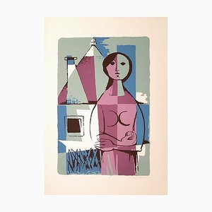 Woman from Apulia with Trullo - Original Lithograph by Pippi Starace - 1960s 1960s-ZCI-762006