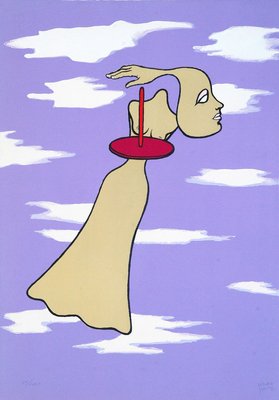 Woman in Clouds - Original Lithograph by M. Henry - 1971 1971-ZCI-757230