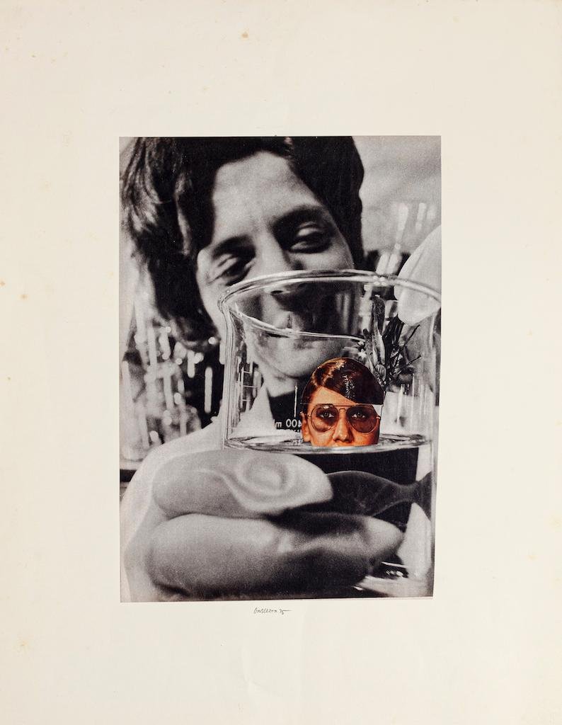 Woman in Measuring Container - Original Collage by Sergio Barletta - 1975 1975