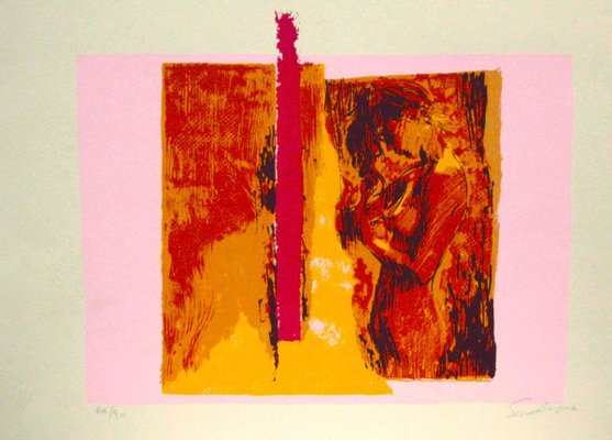 Woman in Pink - Original Lithograph by Nicola Simbari - 1976 1976-ZCI-760342