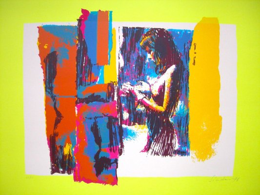 Woman in Yellow - Original Screen Print by Nicola Simbari - 1976 1976-ZCI-760941