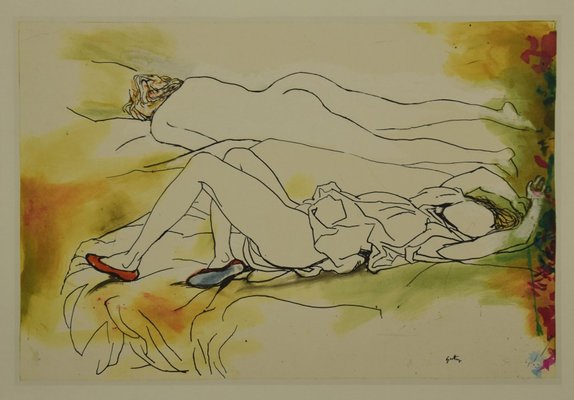 Woman Lying, Offset by Renato Guttuso, Late 20th Century-ZCI-899523