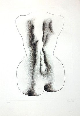 Woman Nude from the back - Original Etching by Giacomo Porzano - 1972 1972-ZCI-759813