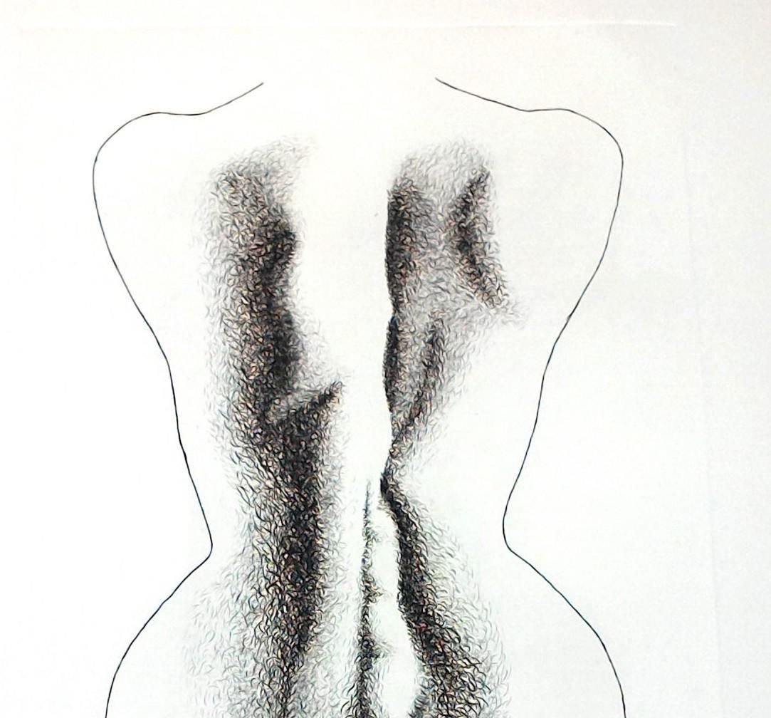 Woman Nude from the back - Original Etching by Giacomo Porzano - 1972 1972