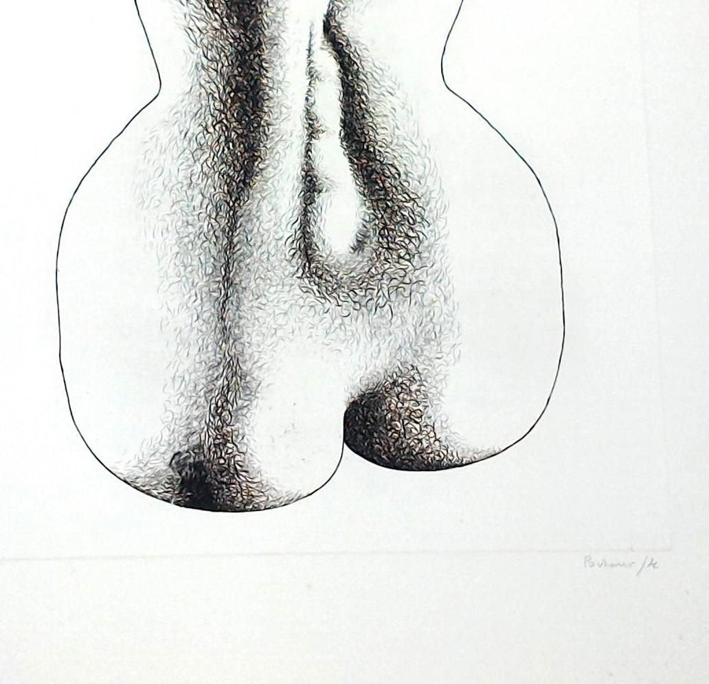 Woman Nude from the back - Original Etching by Giacomo Porzano - 1972 1972