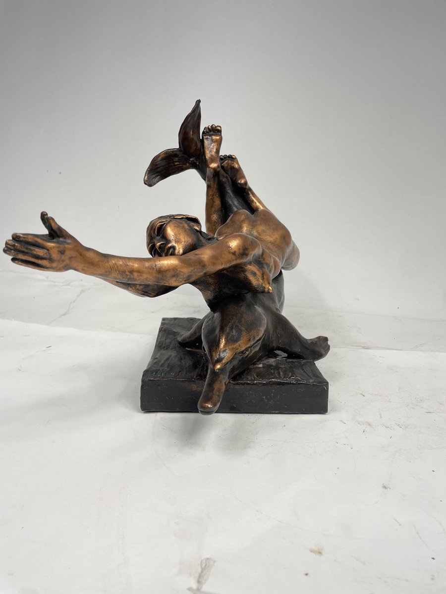 Woman on Dolphin, 1981, Copper & Pewter