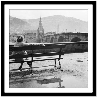 Woman Sitting at Neckar on Bench Heidelberg, Germany 1936, Printed 2021-DYV-990659