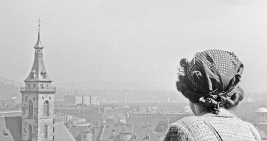 Woman Under the Chimes of City Hall, Stuttgart Germany, 1935