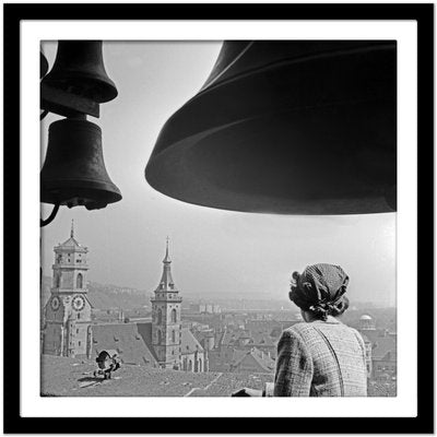 Woman Under the Chimes of City Hall, Stuttgart Germany, 1935-DYV-988166